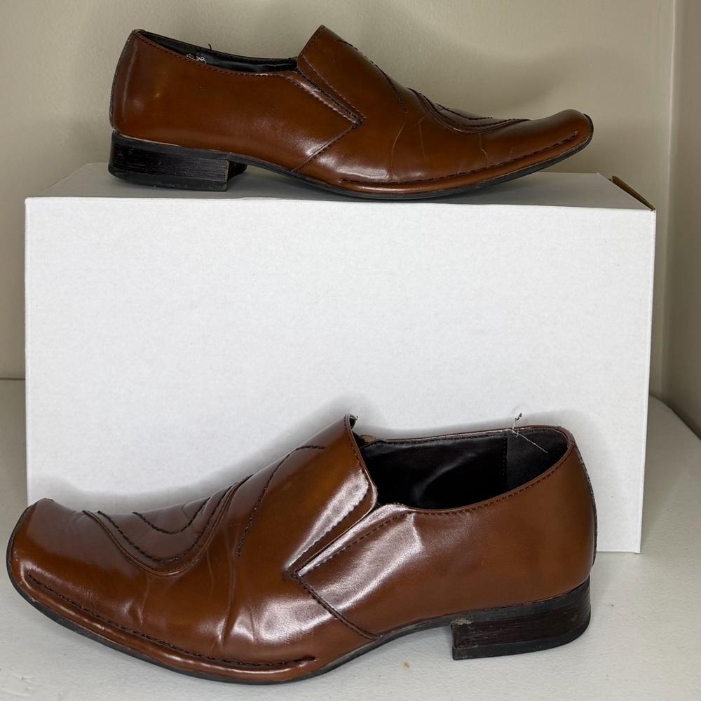 Mens A Cellini Sz 95 Brown Leather Loafers Mens A Cellini Sz 95 Brown Leather Loafers